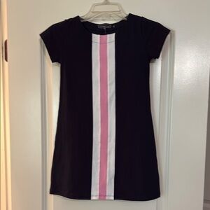 Duffield Lane Blue and White Sheath Dress Short Sleeve Crew Neck